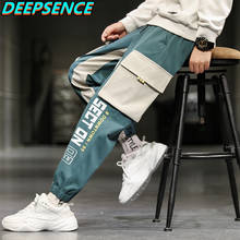 2021 New Spring And Autumn Casual Cargo Pants Men Youthful Vitality Loose Fit Pockets Drawstring Canvas Ankle Lenght Pants Men 2024 - buy cheap