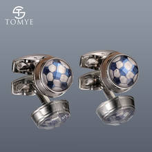 Men's Cufflinks TOMYE XK20S042 High Quality Silver Color Football Round Metal Shirt Cuff Links for Gifts 2024 - buy cheap