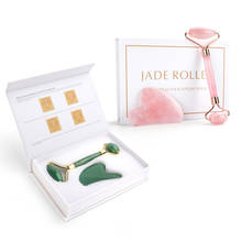 Gua Sha-Rodillo de Jade para masaje Facial, juego de piedra de Jade, corazón, tablero de raspado, masajeador adelgazante, herramienta de belleza para el cuidado de la piel 2024 - compra barato