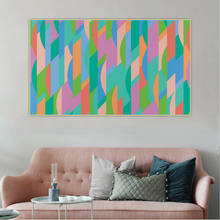 Citon Bridget Riley《Curve Paintings》Canvas Oil Painting Artwork Poster Picture Wall Hanging Decorations Home Living Room Decor 2024 - buy cheap