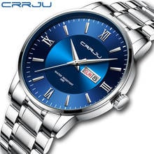 CRRJU 2021 Men's Stainless Steel Watches Business Casual Sport Watch for Men Waterproof Date Quartz watches relogio masculino 2024 - buy cheap