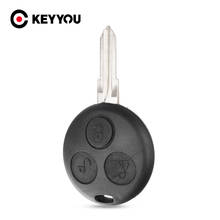 KEYYOU Replacement Uncut Blank Blade Remote Key Shell Replace for SMART Fortwo 3 Button Fob Mercedes Benz Cas Free Shipping 2024 - buy cheap