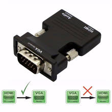 Высокая Скорость 1080P, совместимому с HDMI к VGA адаптер цифро-аналоговые аудио и видео конвертер кабель для портативных ПК ТВ коробка проектор 2024 - купить недорого