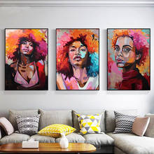 Arte de parede para sala de estar, pinturas coloridas e impressões de grafite, cabeça fofa, colorida, sem moldura, decoração 2024 - compre barato