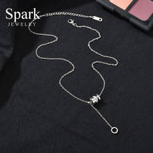 Spark Noble Stainless Steel Geometric Cylinder Pendant Necklace Cubic Zirconia Clavicle Chain Necklaces For Women Birthday Gift 2024 - buy cheap