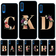 Funda de silicona suave personalizada con letras de nombre en inglés, 26 Flores, para Samsung Galaxy A8 Plus, A7, A9 2018, A10, A20, A30, A40, A50, A70 2024 - compra barato