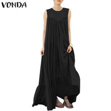 2020 Sexy Elegant Women's VONDA Fashion Sleeveless Maxi Long Dress Beach Vestidos Robe Femme Party Summer Sundress Plus Size 5XL 2024 - buy cheap
