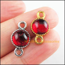 18 novo amuleto esmaltado vermelho flor conectores tibetano tom prata e cor dourada 10x mm 2024 - compre barato