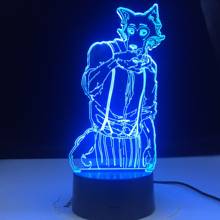 Beastars luz noturna 3d de raposa, boneco de legosi humano, para decoração de quarto infantil, luz de mesa usb, para presente 2024 - compre barato