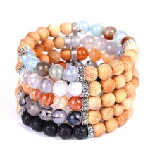 New Wooden Beads Essential Oil Diffuser Bracelet Stone Balance Yoga Pulseira Feminina Buddha Bangle Jewelry 2024 - buy cheap