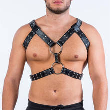 Leather Fetish Gay Harness Men Adjustable Male Body Bondage Cage Sexual Chest Harness Belts Strap Rave Gay Clothes for BDSM Sex 2024 - buy cheap