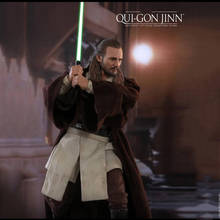 Em estoque hottoys 1/6 escala collectible conjunto completo mms525 qui-gon jinn figura de ação modelo para fãs presentes do feriado 2024 - compre barato