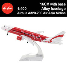 16CM 1:400 Airbus A320-200 Model Air Asia Airline with Base Alloy Aircraft Plane Display Collection Boy Gift Souvenirs Gift Show 2024 - buy cheap