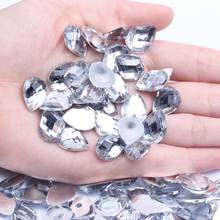 12x16mm 6x10mm forma de lágrima de cristal facetas de tierra planas arte acrílico arte DIY gemas Strass decoración de uñas 2024 - compra barato