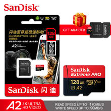 Двойной Флеш-накопитель SanDisk 64 Гб 128 Extreme microSDXC UHS-I карты A2 U3/V30 слот для карт памяти 256 ГБ Micro sd-карта Class10 TF/sd-карта для смартфонов 2024 - купить недорого