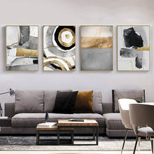 Abstract Golden and Gray Pattern Canvas Panting Modern Fried Egg Wall Art Scattered Dots Poster and Print Living Room Home Decor 2024 - buy cheap