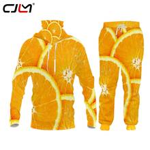 CJLM-Ropa deportiva de dos piezas para hombre, traje con estampado 3D de frutas y naranja, Sudadera con capucha y pantalones informales, novedad de primavera y otoño, venta al por mayor 2024 - compra barato