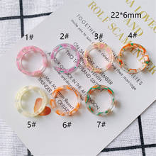 Anel de resina acrílica transparente de frutas, novo design feminino para meninas morango limão joias de dedo presentes com 10 peças 2024 - compre barato