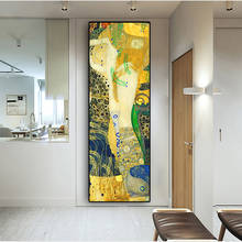 Pintura a óleo abstrata de artista clássico gustav klimkiss em tela e impressões quadros quadros arte de parede imagens para sala de estar 2024 - compre barato