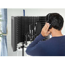 Регулируемая 5 панель микрофона изоляционный щит складной студийный экран для микрофона для записи вещания 2024 - купить недорого