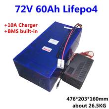 GTK rechargeable 72V 60Ah lifepo4 lithium battery for 5000w 72V electric motorcycle scooter solar syste EV golf cart+10A charger 2024 - buy cheap