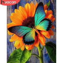 HUACAN Flower Butterfly DIY Frame Painting By Numbers Kit Animals Calligraphy Painting Wall Art Picture Acrylic Paint For Home 2024 - buy cheap