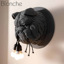 Modern Bulldog Resin Wall Lamp Industrial Wall Light Sconces for Living Room Bedroom Home Decor Animal Dog Linght Fixtures E27 2024 - buy cheap