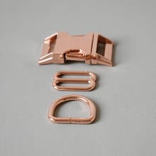 20 Sets  (25mm) Webbing Golden Metal Slider Adjustable Buckle Loops DIY Straps Bags Belts Accessory-Rose Gold 2024 - buy cheap