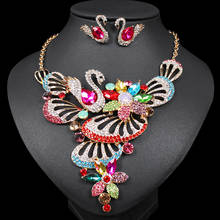 Conjunto de collar y pendientes de cristal para mujer, conjunto de joyería nupcial, accesorios de boda para fiesta 2024 - compra barato