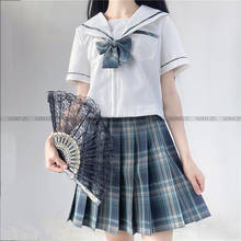 [Letter From The Forest ] Girls Formal School Uniform JK Students Summer High Waist Pleated Skirts Plaid Skirts Women Dress 2024 - buy cheap