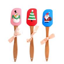 Silicone Spatulas beechwood handle - Kitchen Utensils Non-Stick for Cooking, Baking, Mixing and Christmas Decorating 2024 - buy cheap