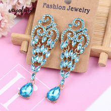 Veyofun Crystal Hollow out Dangle Earrings for Women  Luxury Drop Earrings Vintage Jewelry 2024 - buy cheap