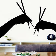Cartoon Style Chopsticks Stickers Wall Decals For Kitchen Room Pvc Mural Art Poster Decor Sushi Store Pvc Decal 2024 - buy cheap