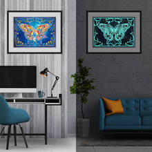 Part Drill Diamond Painting Home Decoration Embroidery Pattern Butterfly Luminous Art 5D DIY Special Shaped Picture Kit for Roon 2024 - buy cheap