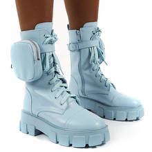 ADBOOV-Botines de plataforma con bolsillo para mujer, botas de combate, zapatos de moda, talla grande 42 43 2024 - compra barato