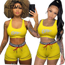 Yellow O Neck Sleeveless Vet And Hot Short 2 Pieces Set Beach Style Lady Fashion Tracksuits High Street Tracksuits 2024 - buy cheap