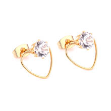 LUXUKISSKIDS Korean Zircon Jewelry Gold/Steel Heart Star Small Stud Earring Set For Women/Girl 316L Stainless Steel Earrings 2024 - buy cheap