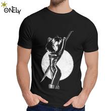 Camiseta para homens batalha anjo alita anime bom algodão impressão gráfica crewneck hip hop 2024 - compre barato