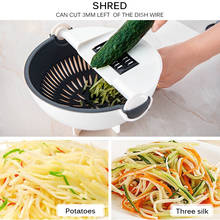 High Quality Magic Rotate The Vegetable Cutter With Drain Basket Multi-Functional Kitchen Veggie Fruit Shredder Grater Slicer 2024 - купить недорого
