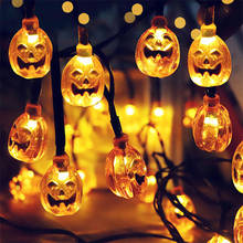 1,5 м 10 шт. светодиодный светильник, гирлянда, ужас, Хэллоуин, тыква, паук, Череп, призрак, огни, сделай сам, Хэллоуин, вечерние, атмосферные лампы, домашний декор 2024 - купить недорого