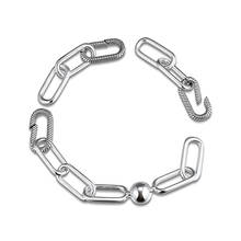 100% 925 Sterling Silver Jewelry Signature Me Link Bracelets For Women Free Shipping 2024 - buy cheap