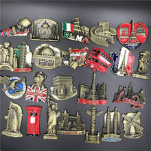 Metal refrigerator stick fridge magnet USA Britain Italy dubai Belgium India Israel new 3d magnetic world travel souvenir gifts 2024 - buy cheap