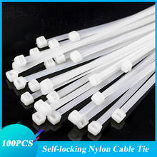 100pcs/bag cable tie Self-locking plastic nylon tie White Organiser Fasten Cable Wire Cable Zip Ties 2024 - купить недорого