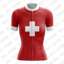 Maillot de ciclismo del equipo suizo para mujer, camiseta personalizada para carreras de montaña, Top max storm, secado rápido/transpirable, novedad de 2019 2024 - compra barato