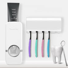 Dispensador automático de pasta de dientes, soporte para cepillo de dientes, productos de baño, estante de montaje en pared, juego de exprimidores 2024 - compra barato