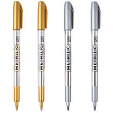 1pcs/lot Paint Pen Metal Color Marke Pen Technology Gold and Silver 1.5mm Up Paint Pen Student Supplies Stationery 2024 - buy cheap