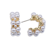 Fashion Simple Faux Pearl C Shape Drop Earrings Women Half Circle Geometric Statement Small Earring Jewelry Female Accessories 2024 - buy cheap