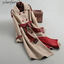Autumn Winter Real Fur Coat Long Female Jacket 100% Wool Women Coats Korean Women's Clothing 2020 Ropa De Mujer Pph1520 2024 - buy cheap