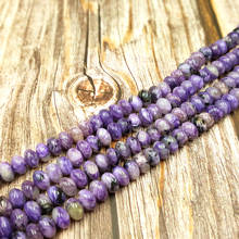 LiiJi Unique Charoite Abacus Flat Round Shape beads Approx 5x8mm DIY Jewelry Making Approx 39cm 2024 - buy cheap