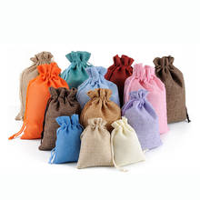 5 Pcs/lot Drawstring Natural Burlap Bag Jute Gift Bags Multi Size Jewelry Packaging Wedding Bags with Candy Bag 15x20cm 20x30cm 2024 - buy cheap